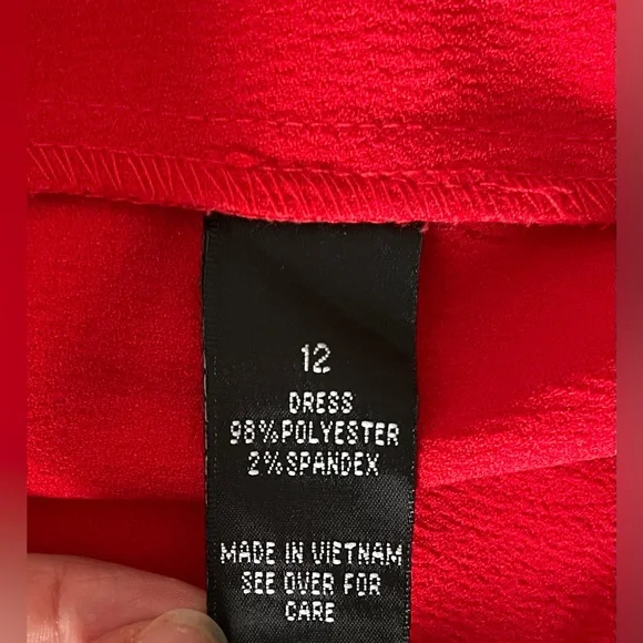 AGB Dress Midi Red 12 Large 3/4 Length Sleeves - Picture 7 of 11